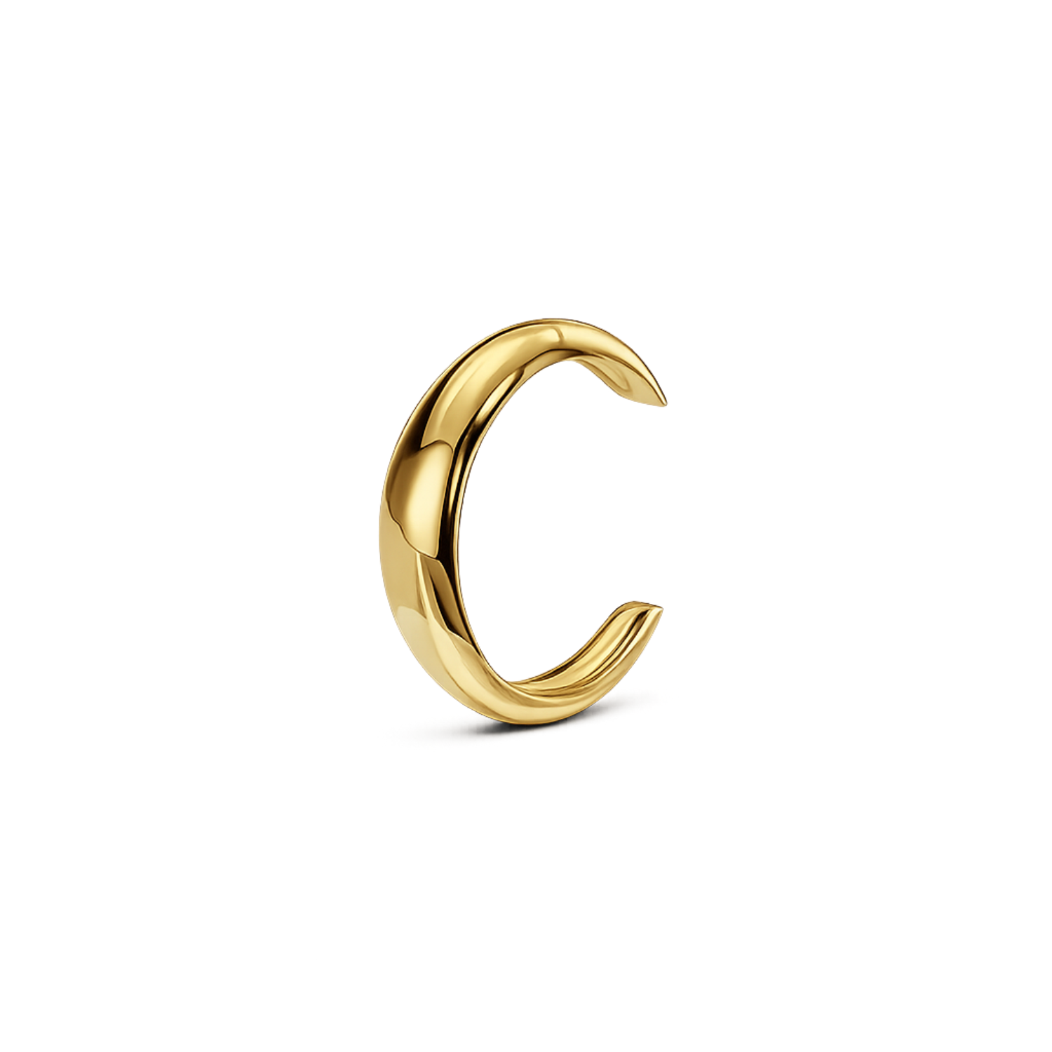 Hollow Dome Ear Cuff - 925 Sterling Silver Gold Plated