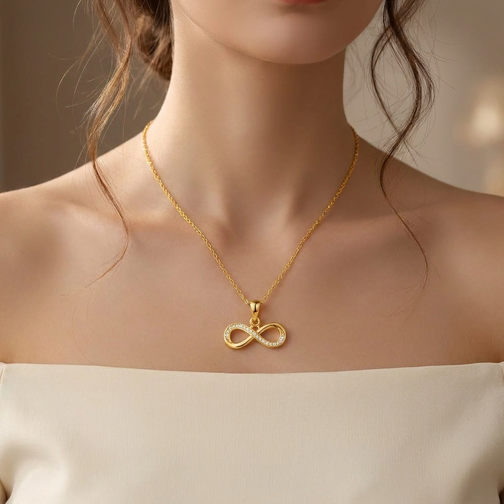 Infinity White Cz Necklace - Symbol of Everlasting Love for Women - 925 Sterling Silver
