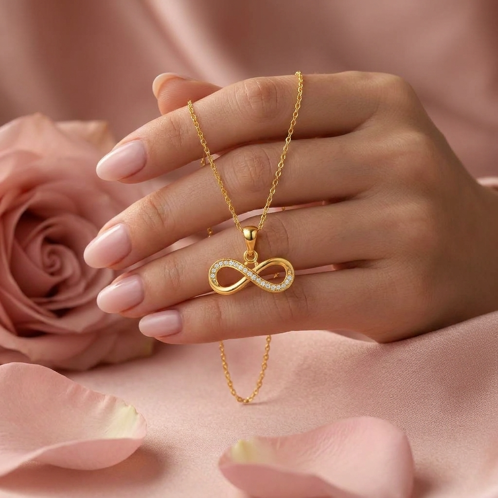 Infinity White Cz Necklace - Symbol of Everlasting Love for Women - 925 Sterling Silver