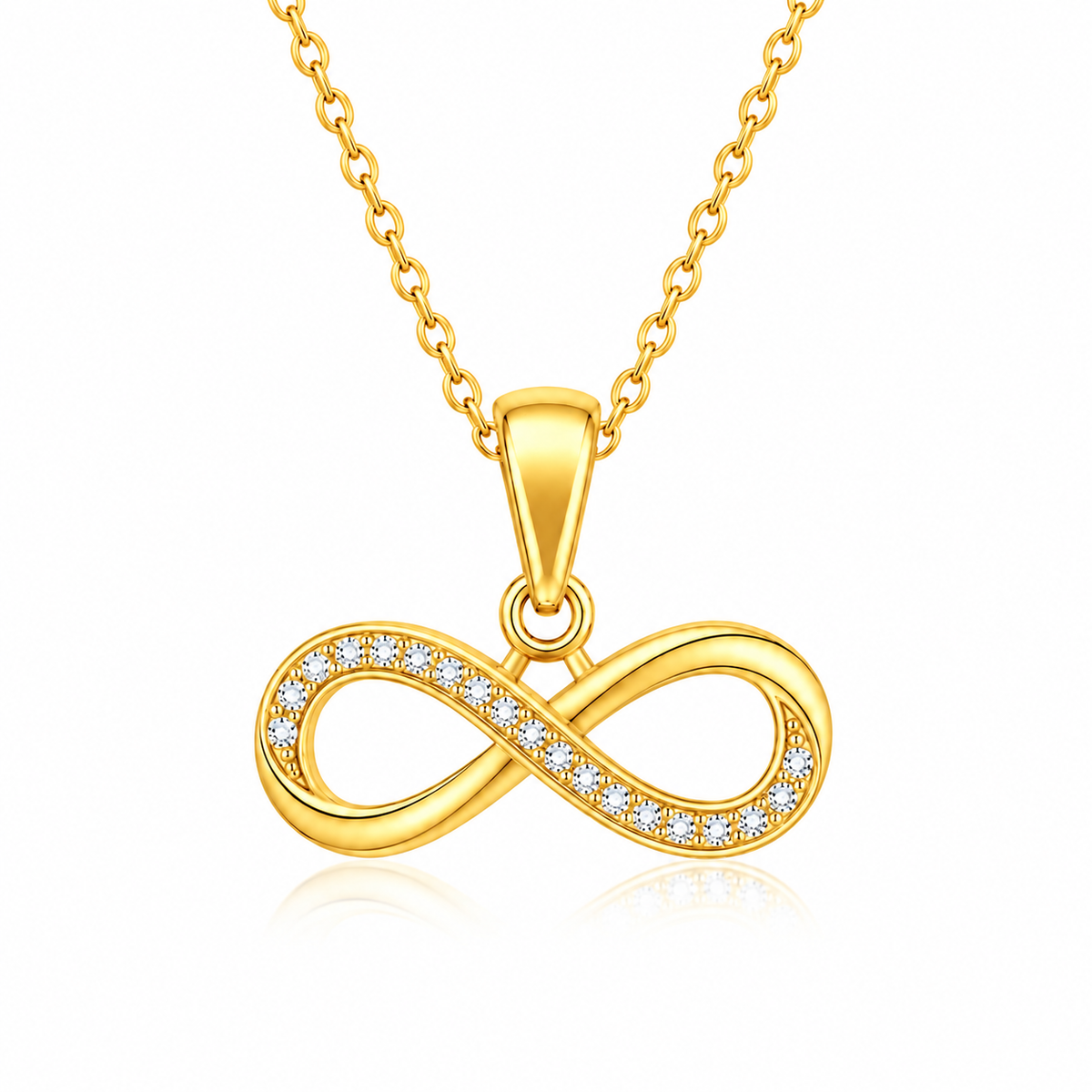 Infinity White Cz Necklace - Symbol of Everlasting Love for Women - 925 Sterling Silver