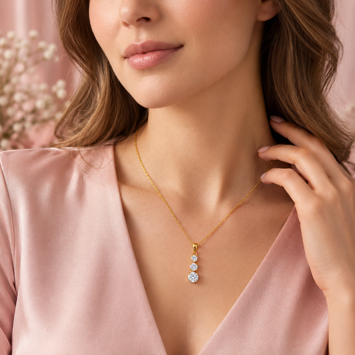 Three-Stone White Cz Drop for Women - 925 Sterling Silver