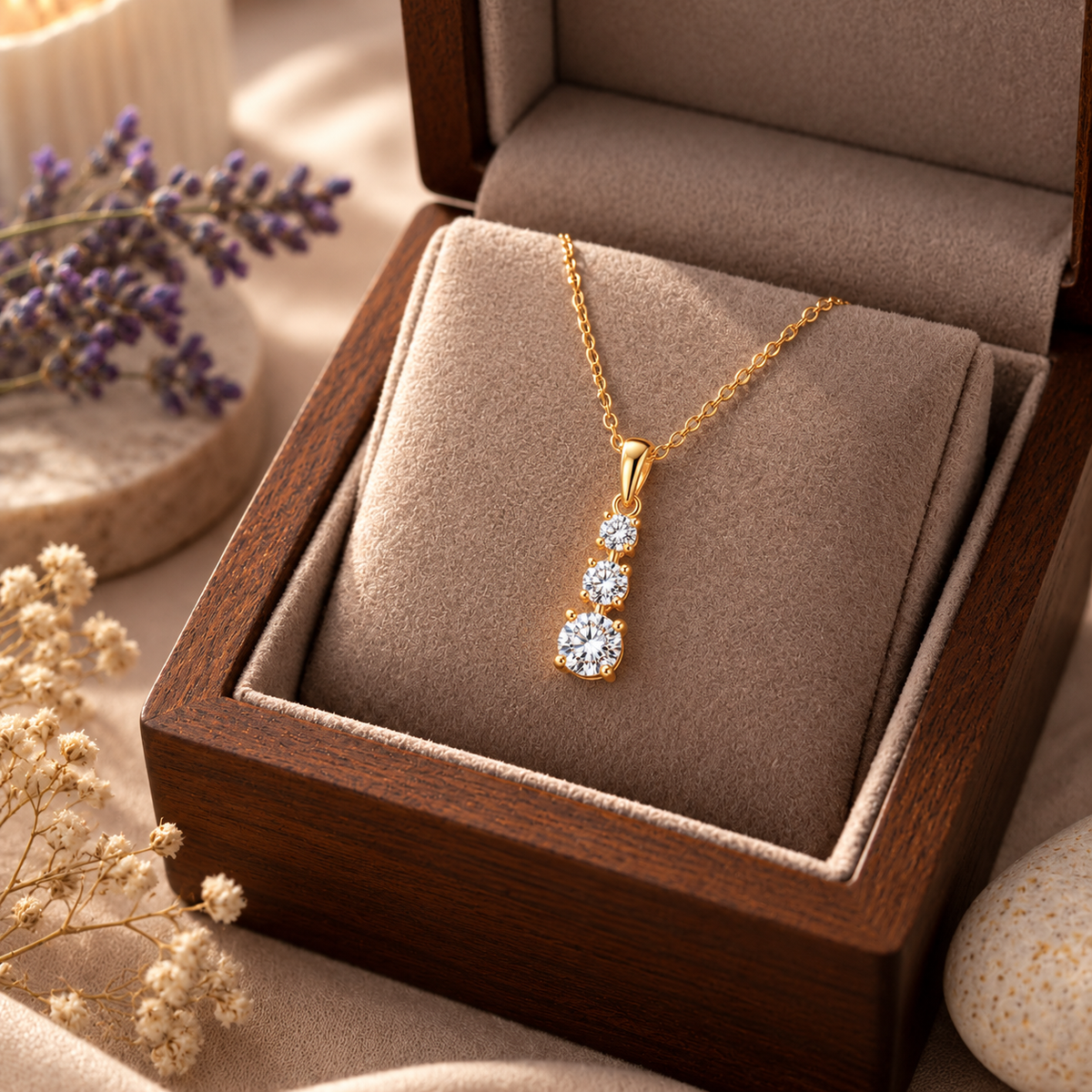 Three-Stone White Cz Drop for Women - 925 Sterling Silver