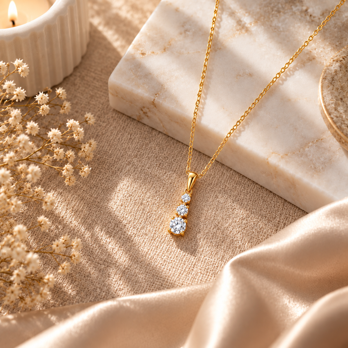 Three-Stone White Cz Drop for Women - 925 Sterling Silver