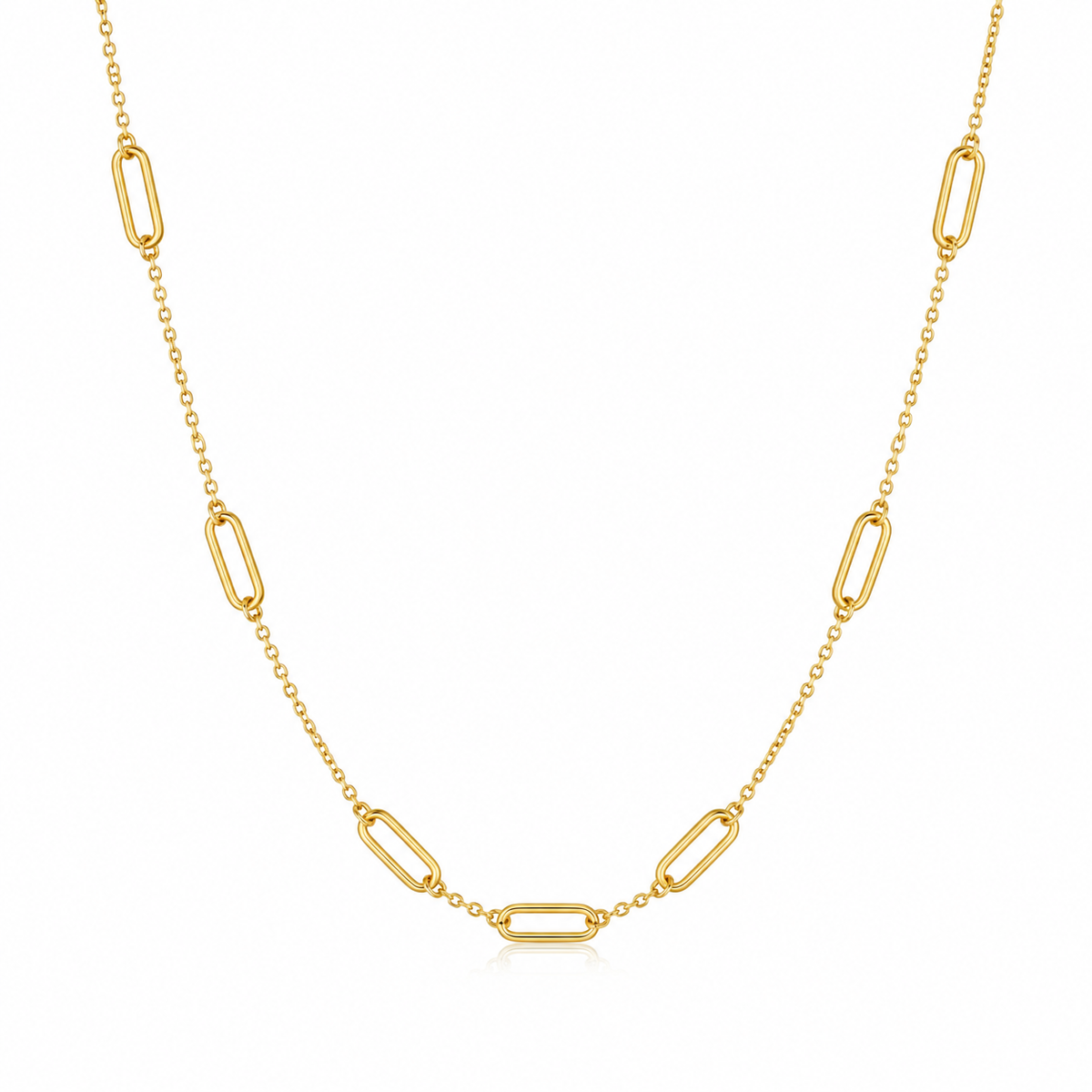 Paperclip Link Necklace - Minimalist Chain Jewelry