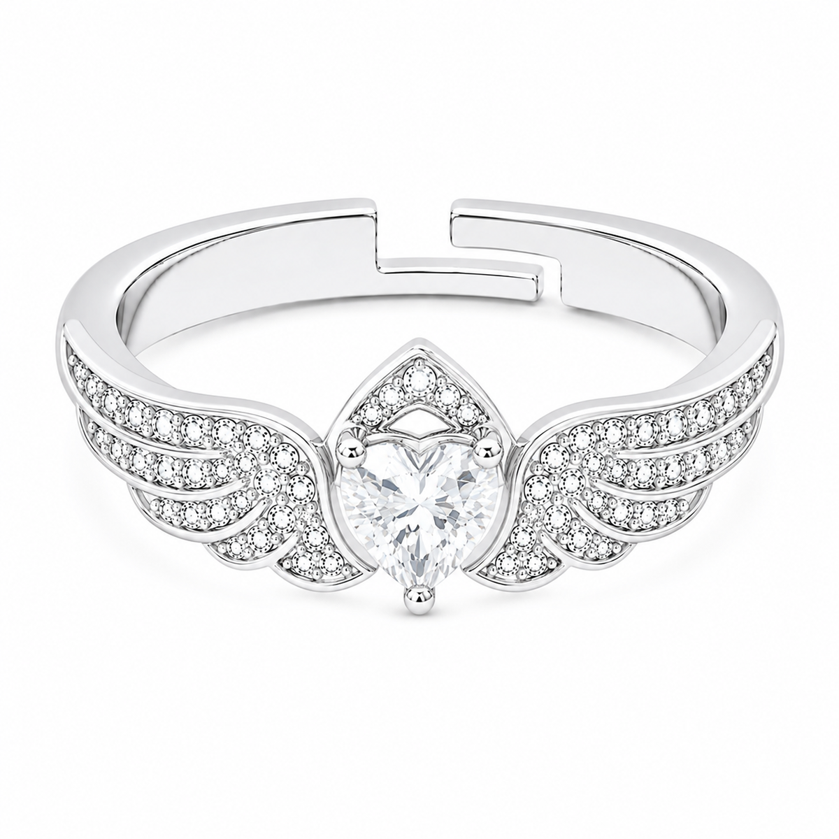 Angel Wings Ring - Adjustable Pave Crystal Marquise Ring