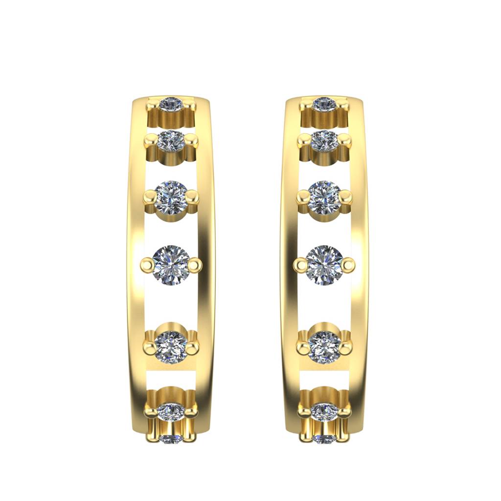 Loop 0.25 Carat White CZ Earrings - 925 Sterling Silver