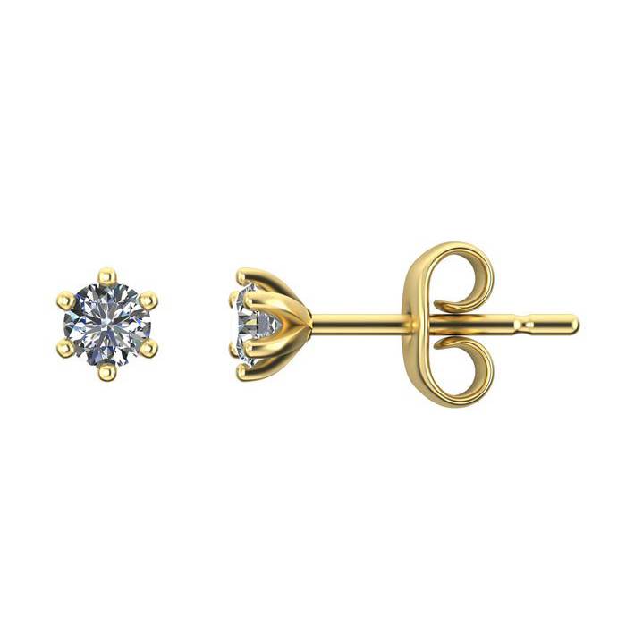 Dot 0.20 Carat Simulated White Diamond Earrings - 925 Sterling Silver