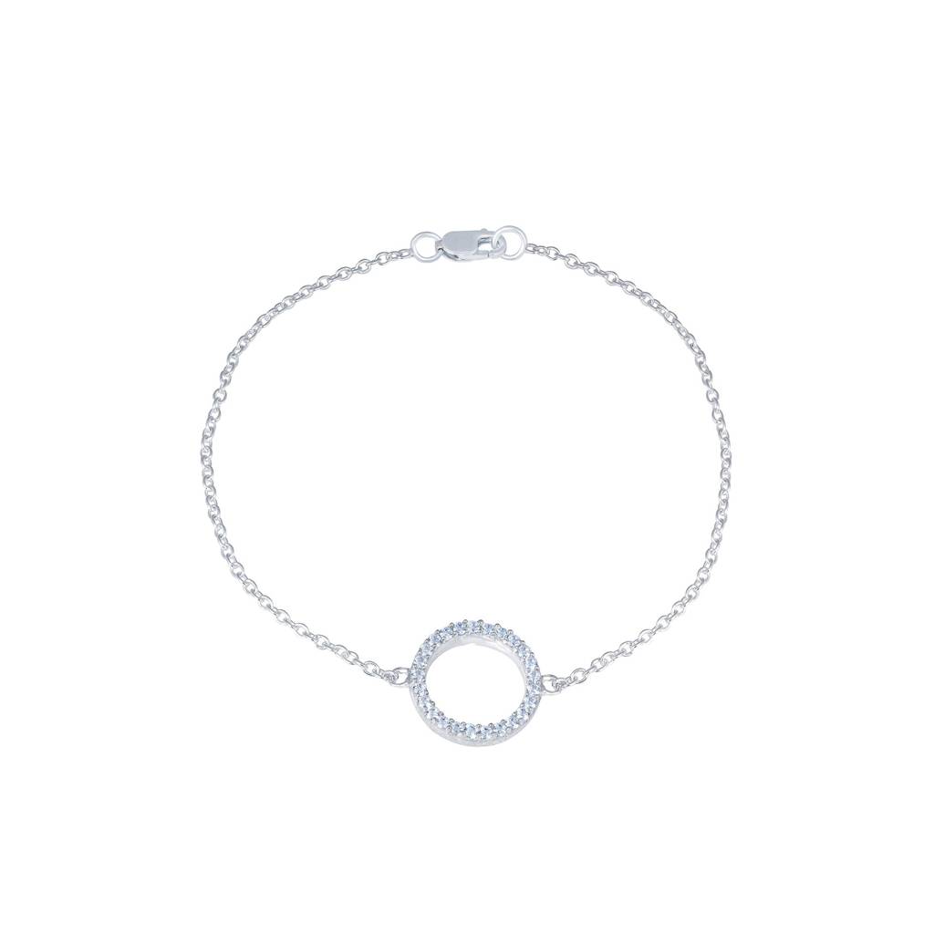Silver Circle Halo Bracelet - 925 Sterling Silver