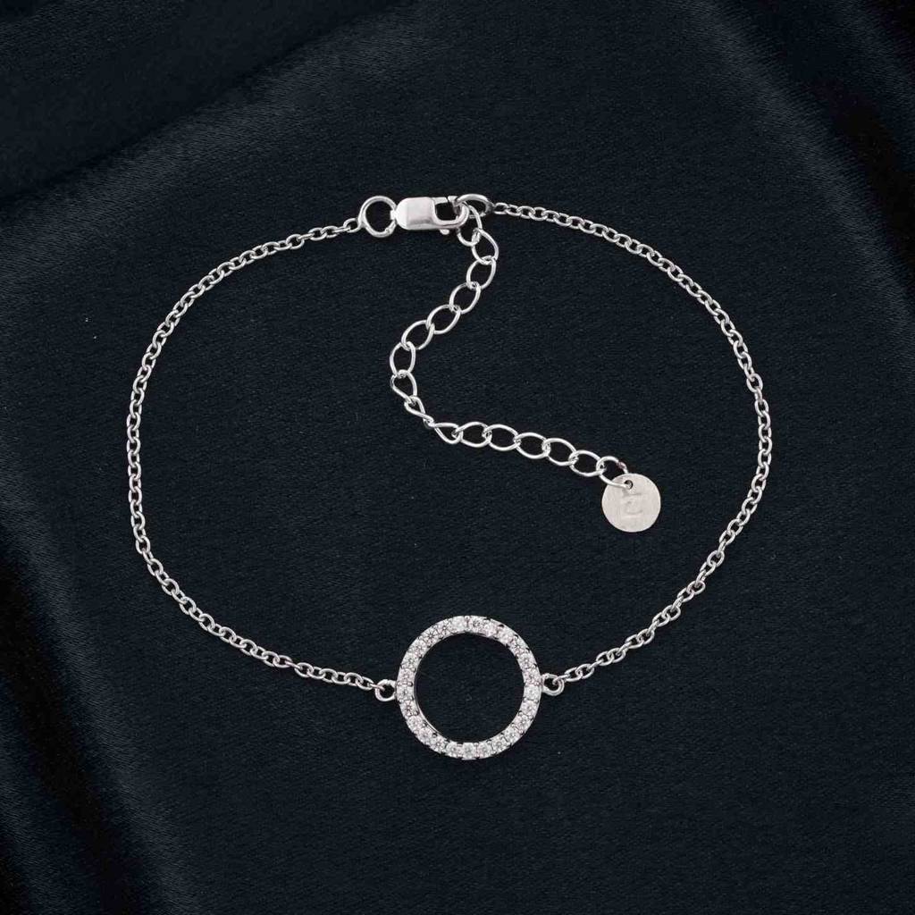 Silver Circle Halo Bracelet - 925 Sterling Silver