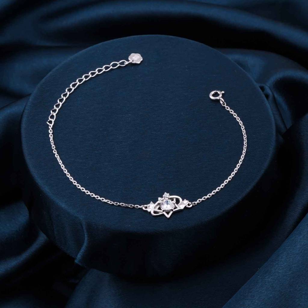 Silver Layered Star Link Bracelet - 925 Sterling Silver Gold Plated