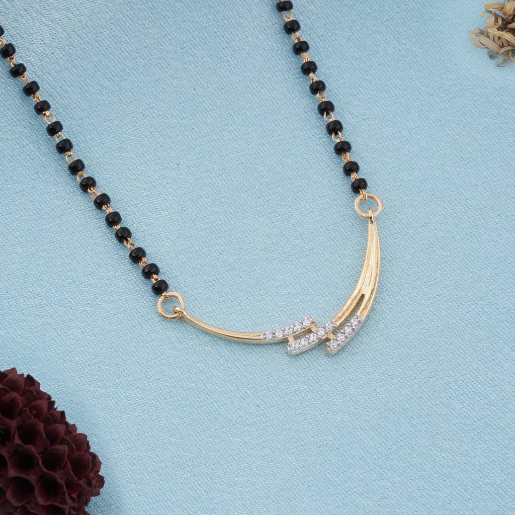 Golden Match Made In Heaven Mangalsutra - 925 Sterling Silver Gold Plated