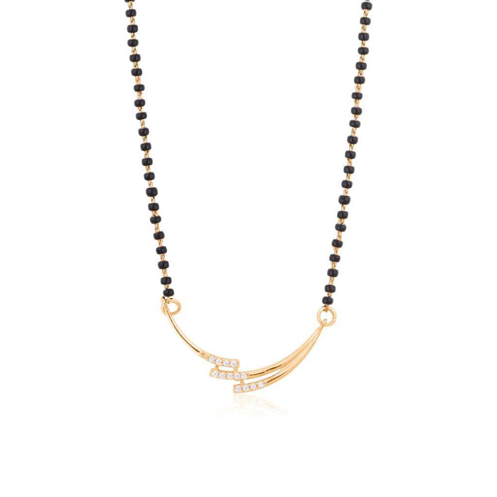 Golden Match Made In Heaven Mangalsutra - 925 Sterling Silver Gold Plated