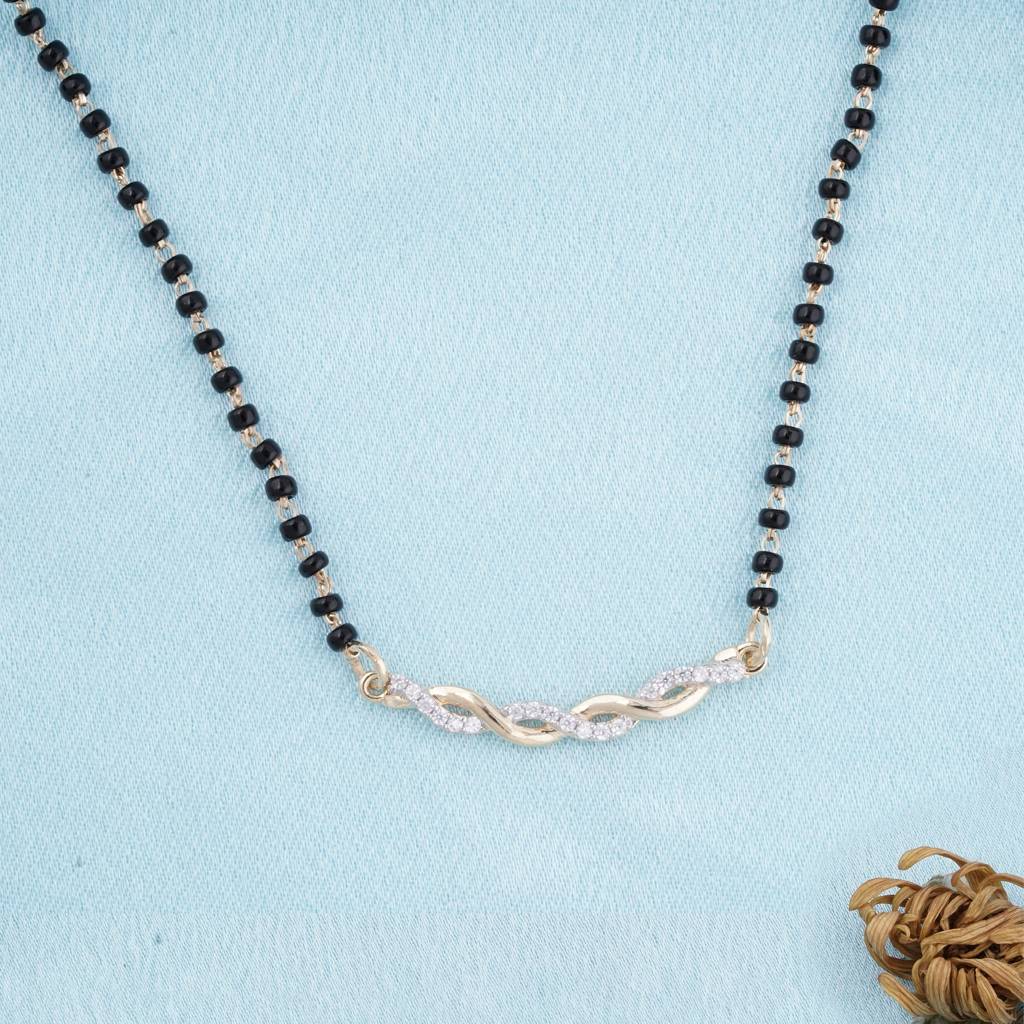 Infinity Forever Style Mangalsutra - 925 Sterling Silver Gold Plated