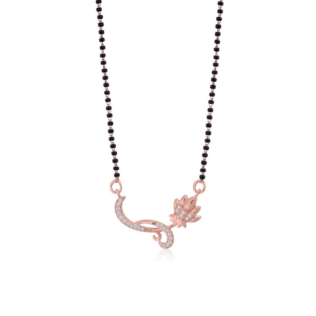 Floral Love Bond Mangalsutra - 925 Sterling Silver Rose Gold Plated