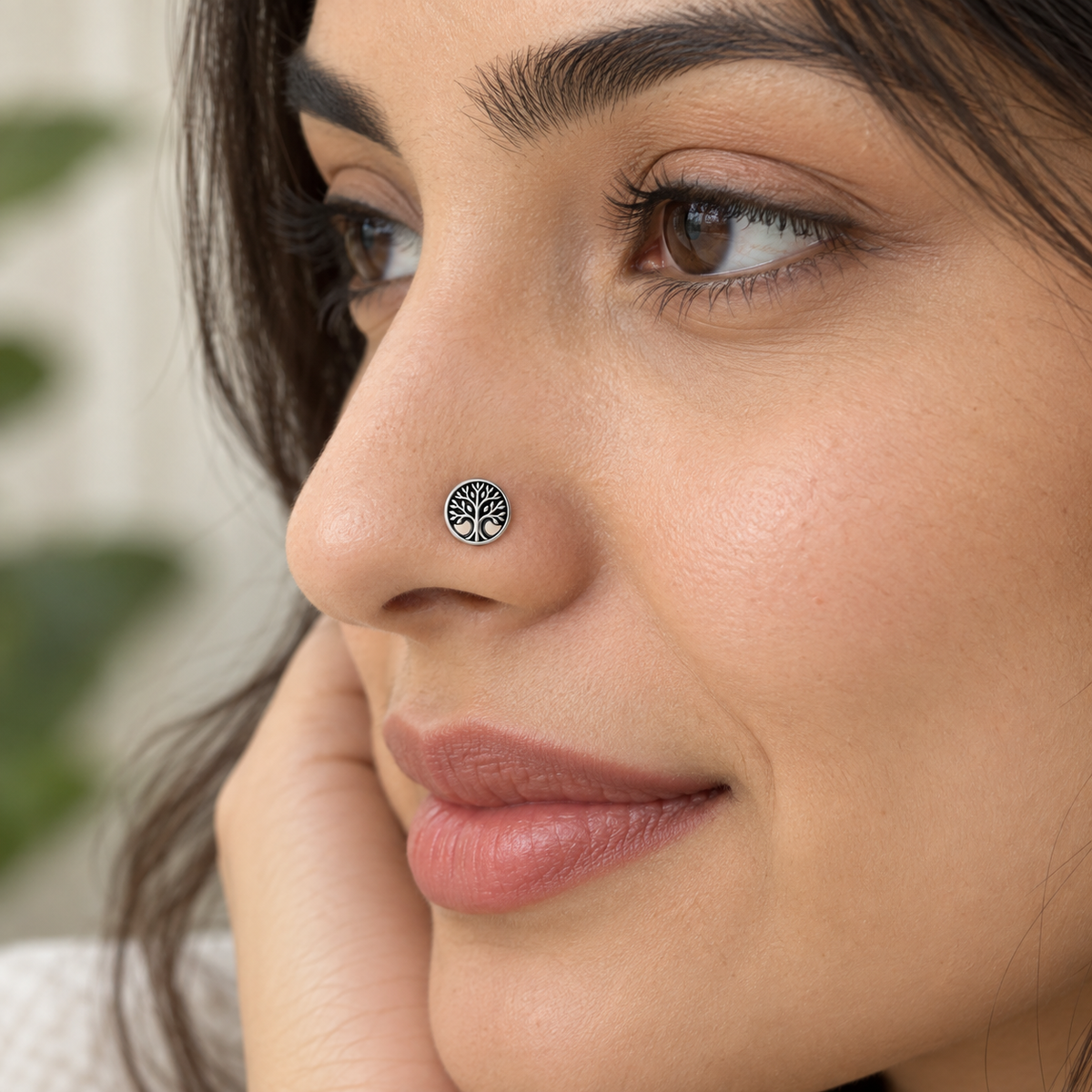 Tree of Life Nose Pin for Women - 925 Sterling Silver