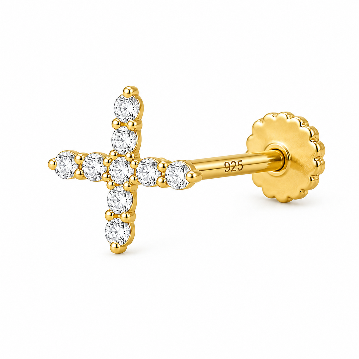 Cross Nose Pin - close-up detail