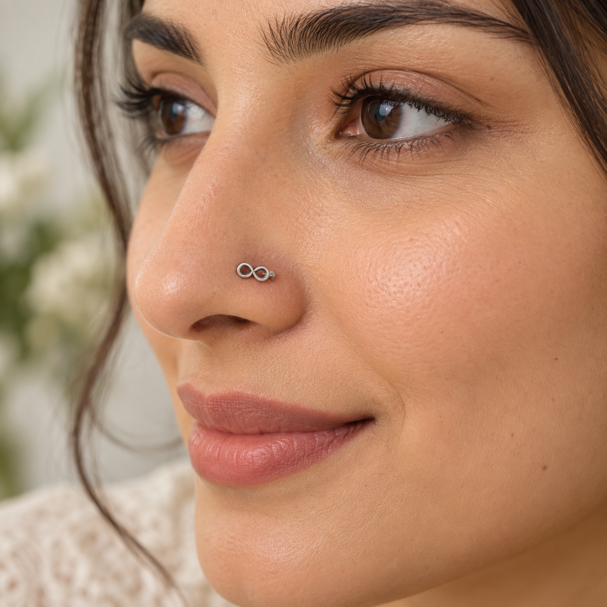 Infinity Nose Pin for Women - 925 Sterling Silver