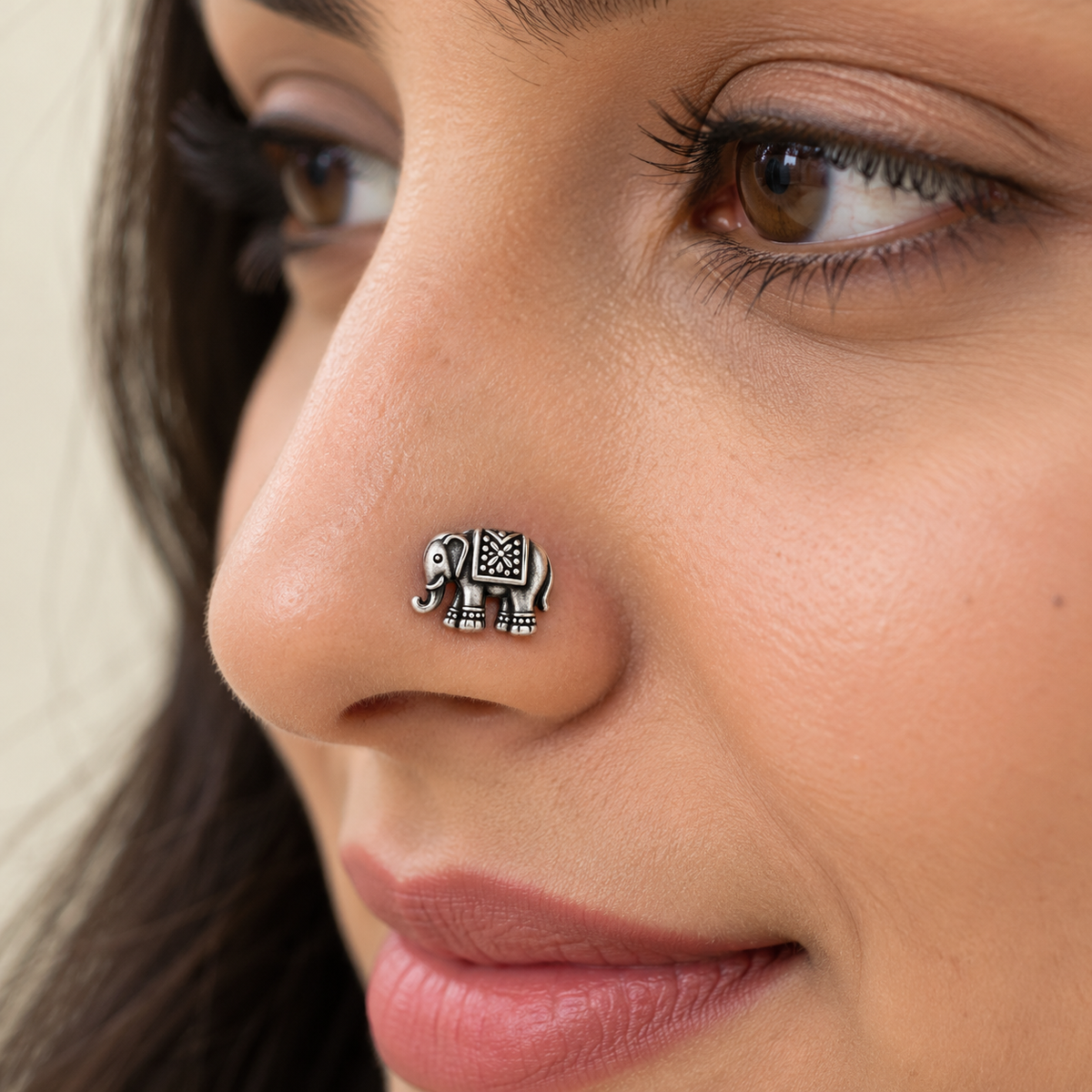Elephant Nose Pin for Women - 925 Sterling Silver