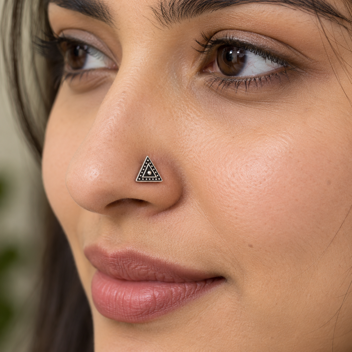 Triangle Nose Pin for Women - 925 Sterling Silver