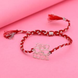 BRO CODE Thread Rakhi Bracelet - Sterling Silver