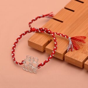BRO CODE Thread Rakhi Bracelet - Sterling Silver