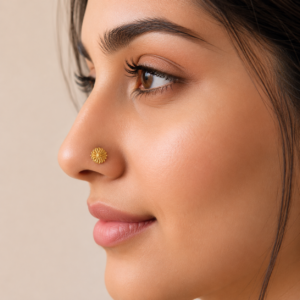 Gold Plated Floral Nose Pin – Classic Daisy Ethnic Design