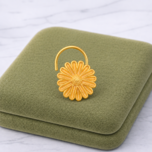Gold Plated Floral Nose Pin – Classic Daisy Ethnic Design