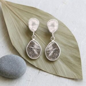 0.75 Ct Polki Diamond Drop Earrings - 925 Sterling Silver