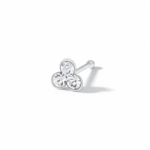Trio Sparkle Stud Nose Pin – Sterling Silver