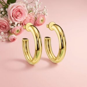 Bold Hoops - 925 Sterling Silver Gold Plated