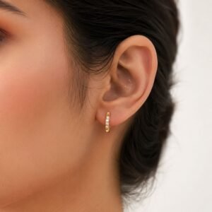 Gold Hoop Earrings with Clicker Closure – 6mm, 7mm & 8mm