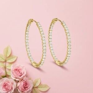 Inside Out Hoop Earrings - 925 Sterling Silver Gold Plated