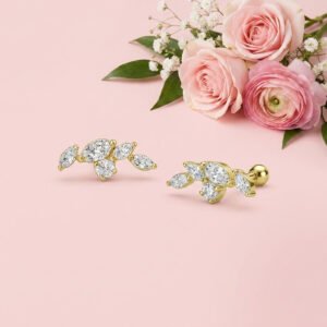 Petal Studs - 925 Sterling Silver Gold Plated