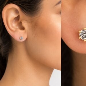 Dot 0.20 Carat Simulated White Diamond Earrings - 925 Sterling Silver