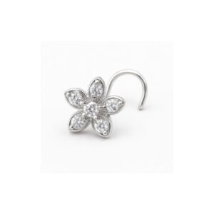 Six Petal Marquise CZ Nose Pin 925 Sterling Silver