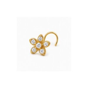 Six Petal Marquise CZ Nose Pin 925 Sterling Silver