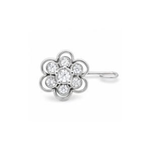 Double Layer Rosette CZ Nose Pin 925 Sterling Silver