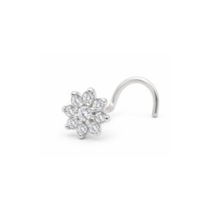 Daisy Cluster CZ Nose Pin 925 Sterling Silver