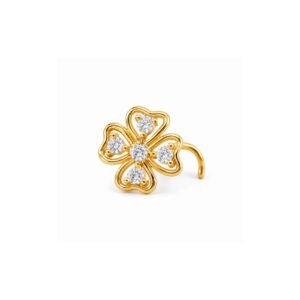 Four Petal Clover CZ Nose Pin 925 Sterling Silver