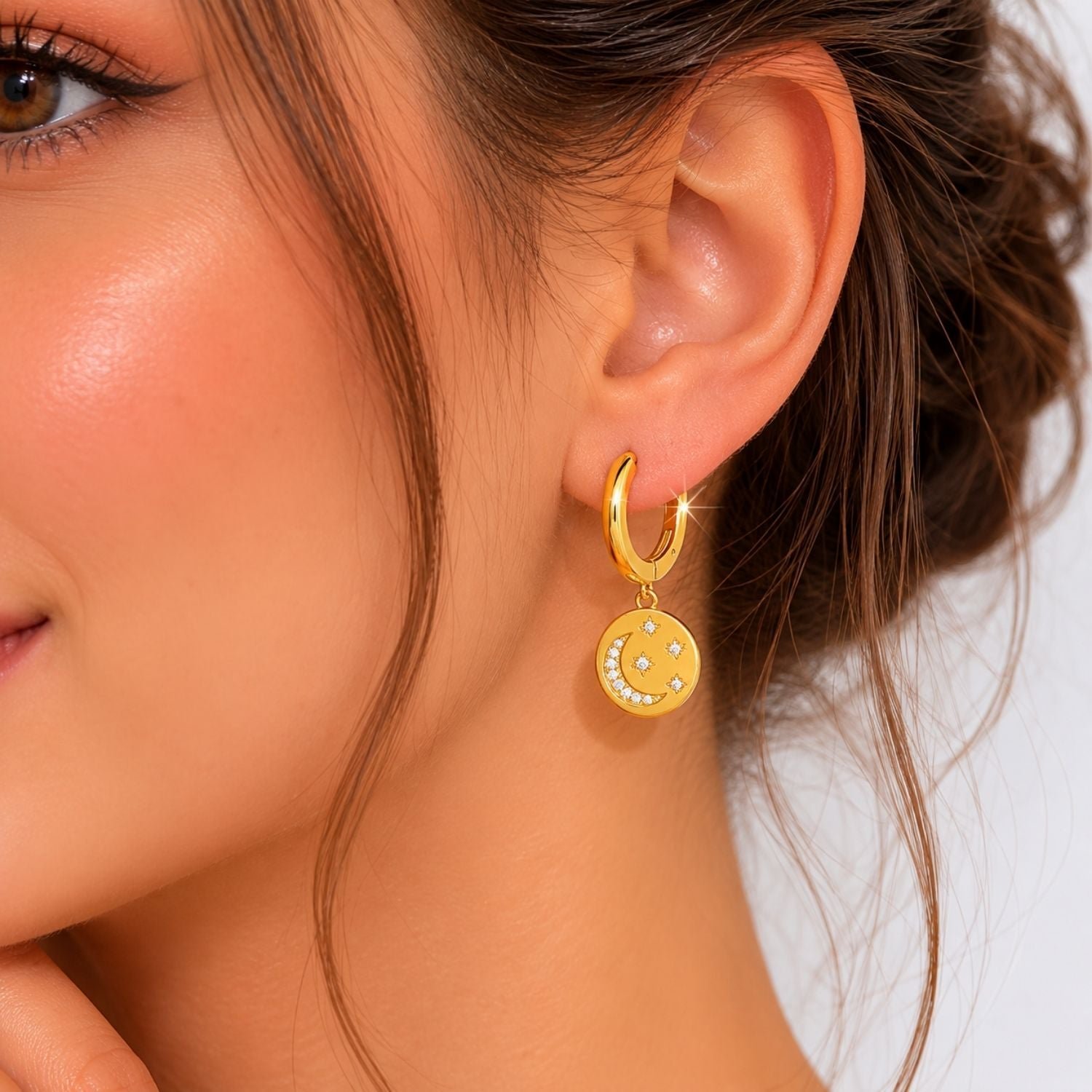 Galaxy Huggies - 925 Sterling Silver Gold Plated - Image 2