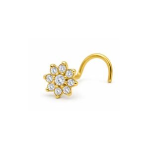 Daisy Cluster CZ Nose Pin 925 Sterling Silver