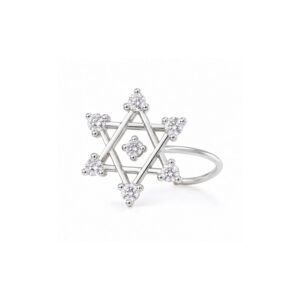 Six Pointed Star CZ Nose Pin 925 Sterling Silver