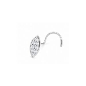Leaf Pave CZ Nose Pin 925 Sterling Silver