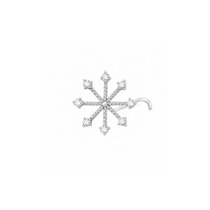 Twisted Spoke CZ Nose Pin 925 Sterling Silver