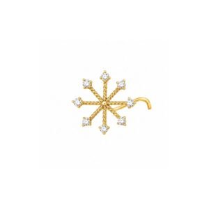 Twisted Spoke CZ Nose Pin 925 Sterling Silver
