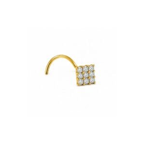 Square Pave CZ Nose Pin 925 Sterling Silver