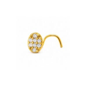 Oval Pave CZ Nose Pin 925 Sterling Silver