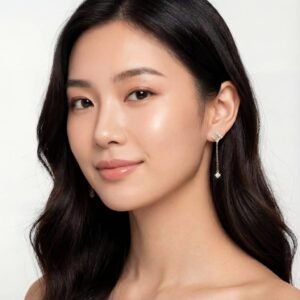 Chic Frame Drop Dangle Earring - Sterling Silver Gold Plated