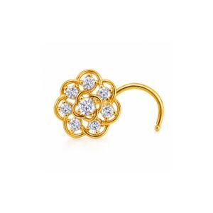 Filigree Rosette CZ Nose Pin 925 Sterling Silver