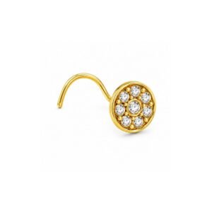 Round Bezel Halo CZ Nose Pin 925 Sterling Silver